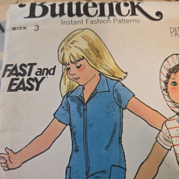 Butterick 5447 Sewing pattern Kids jumpsuit Knits 1970s Size 3 UNCUT - Picture 2 of 8